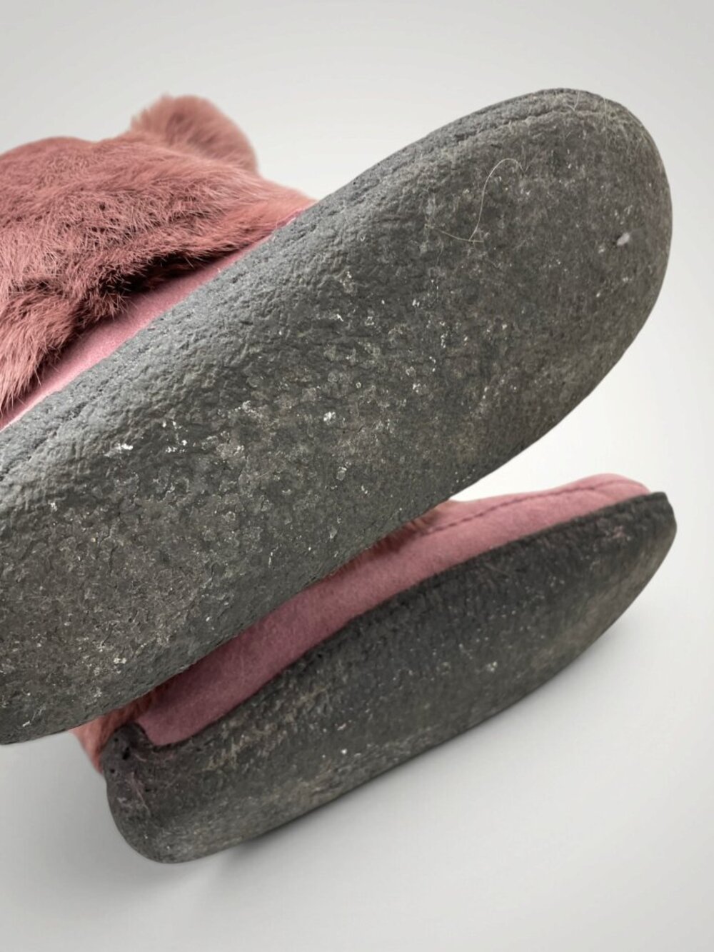 Muks Suede Leather Rabbit Fur Beaded Mukluks Mauve Pink Winter Boots Women's 7 - Picture 11 of 12